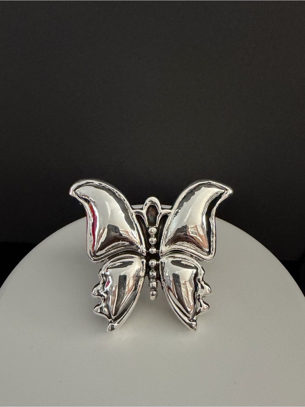 Huge Sterling Silver 925 Butterfly ring size 9